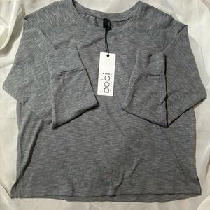 Bobi Heather Gray Raglan Sleeve Top